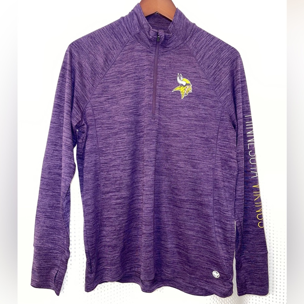 Minnesota Vikings 47 Dark Purple Quarter-Zip Pullover NEW Medium